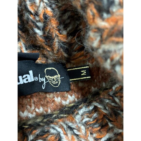 Desigual Womens Sweater Size Medium Orange Wool Mohair Cowl Neck Pullover - Picture 5 of 7